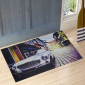 Old City Baskılı Çift Taraflı Kauçuk Kapı Önü Paspası thumbnail 1