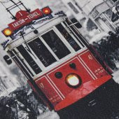 Taksim Tramvay Baskılı Çift Taraflı Kauçuk Kapı Önü Paspası - 2