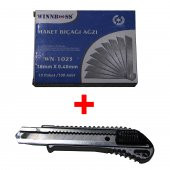 Maket Bıçağı Yedek Uç 100 Adet + Maket Bıçağı Hediyeli - 3