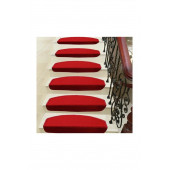 Bordo Bukle Kendinden Yapışkanlı Merdiven Basamak Paspası/Halısı - 2