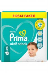 Prima  Aktif Bebek 8 Beden Fırsat Paket 31x2 Paket 62 Adet 17+kg Bebek Bezi - 2