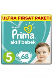 Prima  Bebek Bezi Aktif Bebek 5 Beden Junior Ultra Fırsat Paketi 11-16 Kg 68 Adet - 1