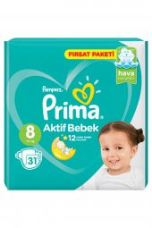 Prima Bebek Bezi Aktif Bebek 8 Beden 31 Adet Fırsat Paketi - 3