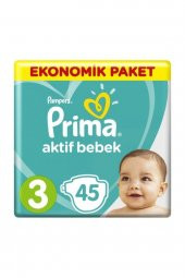 Prima  Prima Bebek Bezi Aktif Bebek 3 Beden 45 Adet Ekonomik Paket - 1