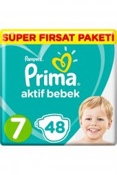 Prima  Boze Bebek Bezi Aktif Bebek Mega Fırsat Paketi 7 Beden 48 Adet - 1
