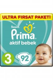 Prima  Bebek Bezi Aktif Bebek Ultra Fırsat Paketi 3 Beden 92 Adet - 2