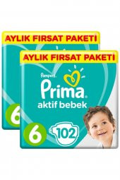 Prima Pampers Bebek Bezi Aktif Bebek Aylık X-large 6 No 102li X - 1