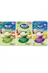 Hero Baby Sütlü Elmalı Tahıllı+ Sütlü Meyveli Tahıllı+ Sütlü Rezeneli Tahıllı 3lü 200 Gr - 1