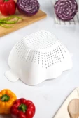 Akrilik Beyaz Makarna Süzgeçi & Sebze Meyve Süzgeçi - 2