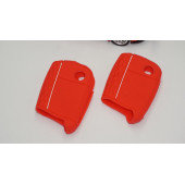 Volkswagen Polo Golf7 Tiguan Silikon Anahtar Kırmızı Kılıf Seti thumbnail 4