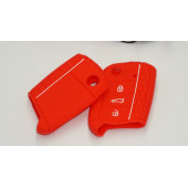 Volkswagen Polo Golf7 Tiguan Silikon Anahtar Kırmızı Kılıf Seti thumbnail 5