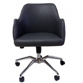 Çalışma Sandalyesi Kapitone Desenli Örümcek Ayaklı Antrasit Suni Deri thumbnail 2