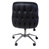 Çalışma Sandalyesi Kapitone Desenli Örümcek Ayaklı Antrasit Suni Deri thumbnail 3