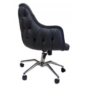 Çalışma Sandalyesi Kapitone Desenli Örümcek Ayaklı Antrasit Suni Deri thumbnail 5