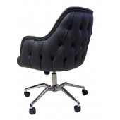 Çalışma Sandalyesi Kapitone Desenli Örümcek Ayaklı Antrasit Suni Deri thumbnail 6