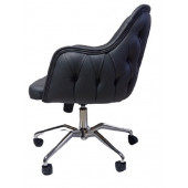 Çalışma Sandalyesi Kapitone Desenli Örümcek Ayaklı Antrasit Suni Deri thumbnail 7