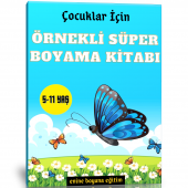 Çocuklar İçin Örnekli SÜPER Boyama Kitabı - 1