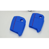 Volkswagen Polo Golf7 Tiguan Silikon Anahtar Mavi Kılıf Seti thumbnail 4