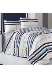 Striped Turkuaz Creaforce Çift Kişilik Nevresim Takımı - 2