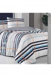 Striped Turkuaz Creaforce Çift Kişilik Nevresim Takımı - 3