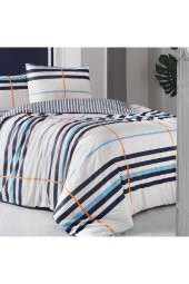 Striped Creaforce Nevresim Takımı Turkuaz Çift Kişilik - 3