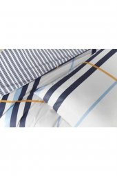 Striped Turkuaz Çift Renkli Çift Kişilik Nevresim Takımı - 3