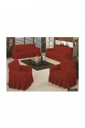 Bürümcük (3+3+1+1) Maxi Koltuk Örtüsü Takımı - Bordo thumbnail 1