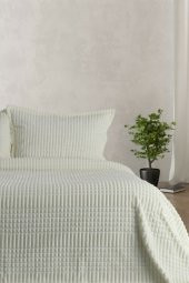 Merinos Modern Line 3 Parça Battaniye Seti - Ekru - 1