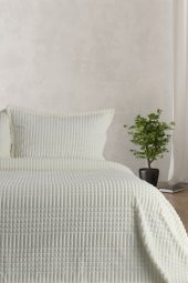 Merinos Modern Line 3 Parça Battaniye Seti - Ekru - 1