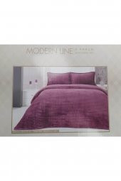 Modern Line Battaniye Seti Çift Kişilik Mürdüm - 2
