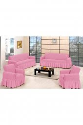 Pembe Koltuk Örtüsü Bürümcük Maxi 3+3+1+1 - 1