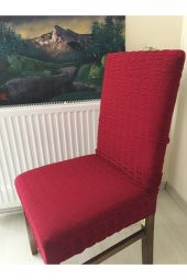 Koyu Kırmızı Likralı Bürümcük Sandalye Örtüsü - 2