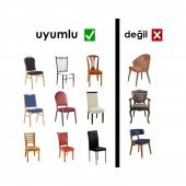 Bambu 6 lı Krem Sandalye Kılıfı - 4