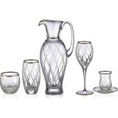 Kcd Kilim Platin 31 Parça Cam Sofra Sunum Çeyiz Seti Su Bardak Takımı Kesme El Dekor thumbnail 2