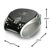 LENCO SCD-24 SİYAH/GÜMÜŞ - CD ÇALARLI TAŞINABİLİR Müzik Seti STEREO FM RADYO - SİYAH/GÜMÜŞ - 10