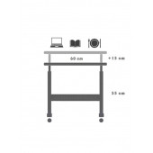 servetavcı Yükseklik Ayarlı Laptop Sehpası - Atlantik Çam Beyaz (Tekerli) 60x40 - 2
