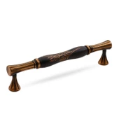 Mavera Lüks Porselen Mobilya Çekmece Dolap Kapak Kulpu Kulbu (160 MM-16.0 CM) Siyah Antik Bakır Kulp thumbnail 7