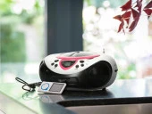 Lenco SCD-38 Pembe Taşınabilir Müzik Seti Radyo CD Çalar MP3 USB - 6