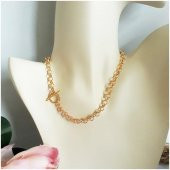 Altın Kaplama Kadın Zincir Choker Kolye - 3