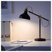 Çalışma Lambası,MeridyenDukkan Siyah Renk Gold Detay 19 cm IKEA Metal Masa Lambası - 2