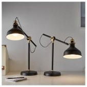 Çalışma Lambası,MeridyenDukkan Siyah Renk Gold Detay 19 cm IKEA Metal Masa Lambası - 5