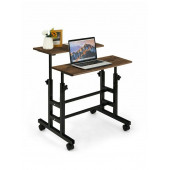 servetavcı Yükseklik Ayarlı Bilgisayar/Laptop ve Çalışma Masası - Ceviz (Tekerli) 80x60 - 2