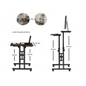 servetavcı Yükseklik Ayarlı Bilgisayar/Laptop ve Çalışma Masası - Ceviz (Tekerli) 80x60 - 3
