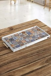 Esperanza Tepsi 62x32CM Doğal Masif Seramik Sunum Tepsisi - 10