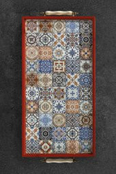 Esperanza Tepsi 62x32CM Doğal Masif Seramik Sunum Tepsisi - 12