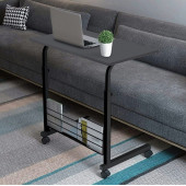 servetavcı Kitaplıklı ve Yükseklik Ayarlı Laptop Sehpası ve Çalışma Masası - Antrasit (Tekerli) - 1