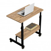 servetavcı Yükseklik Ayarlı Raflı Laptop Sehpası - Atlantik Çam (Tekerli) - 1