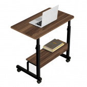 servetavcı Yükseklik Ayarlı Raflı Laptop Sehpası - Ceviz (Tekerli) - 1