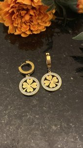 Aksesuar Çarşısı Zirkon Taş Yonca Küpe thumbnail 4