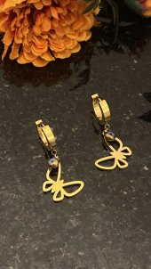 Aksesuar Çarşısı Kelebek Küpe Gold - 1